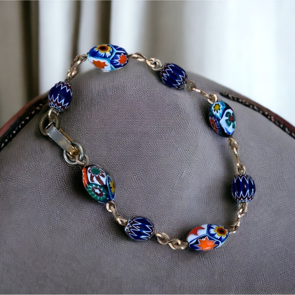 Authentic Italian Murano millefiori glass bracelet